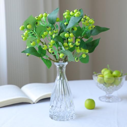 4 Pcs Artificial Red Berry Christmas Decor Stems