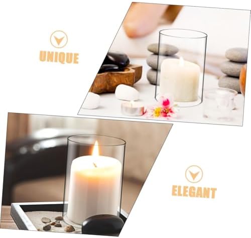 2pcs Glass Tealight Candle Shades Hurricane Style Decorative Holder Supplies