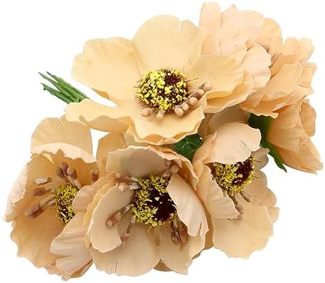 QueenBox 6pcs Artificial Gold Holly Berries DIY Craft Decor