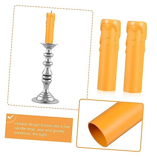 POPETPOP 20 Pcs Tear Pattern Plastic Candle Sleeves for Chandeliers