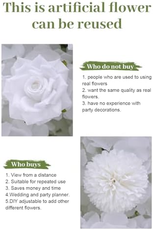 19 Inch White Artificial Flowers Ball for Wedding Aisle Floor Centerpieces