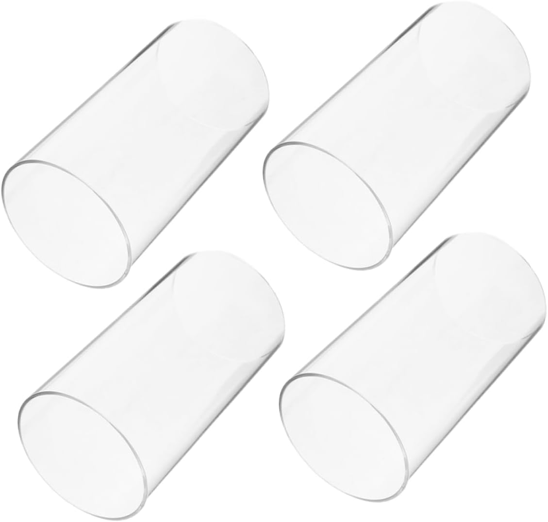 4pcs Glass Candle Holder Sleeves Windproof Covers for Home Dining Cafe