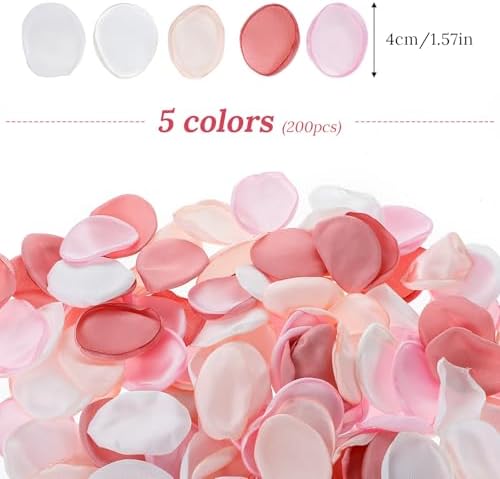 200 Pcs Artificial Silk Rose Petals for Wedding Decor