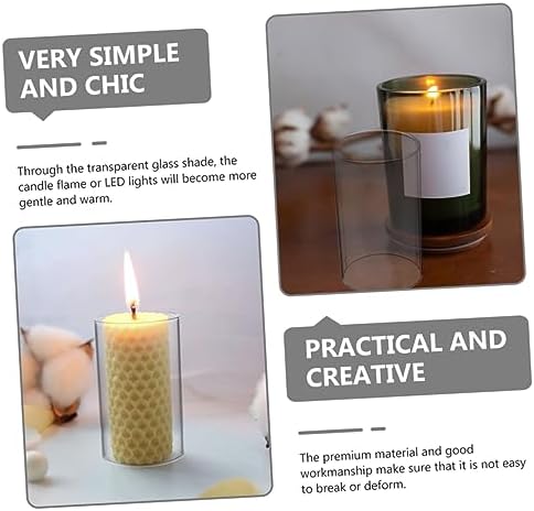 4pcs Decorative Glass Candle Covers for Hurricane Candle Holders