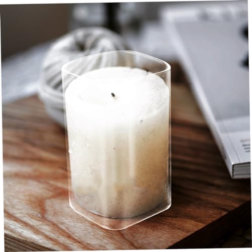 Cylindrical Glass Candle Shade Windproof Cover for Home Decor