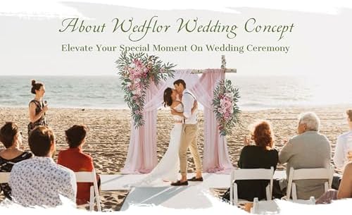 WEDFLOR Wedding Arch Flowers with Drapes Kit Pack of 4