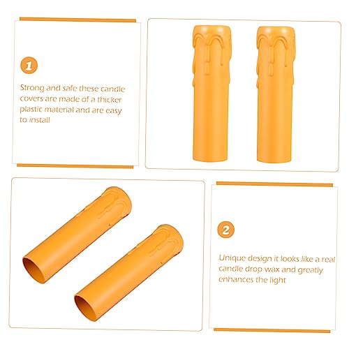 20pcs Lightweight Plastic Candle Sleeves with Drip Design for Home and Events