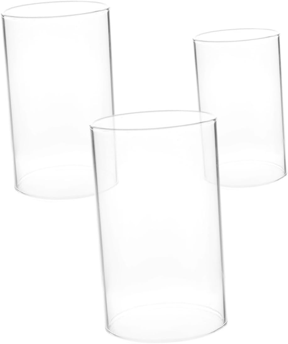 3pcs Glass Candle Holder Sleeves Windproof Cover Home Decor