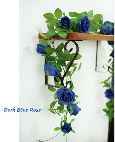 Felice Arts 2 Pack Royal Blue Artificial Rose Garland