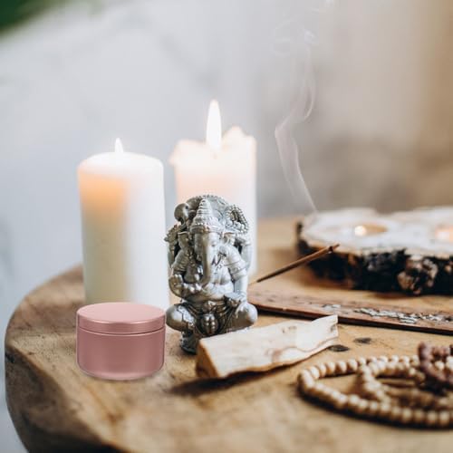 24 Pcs Pink Aluminum Candle Tins for DIY and Storage