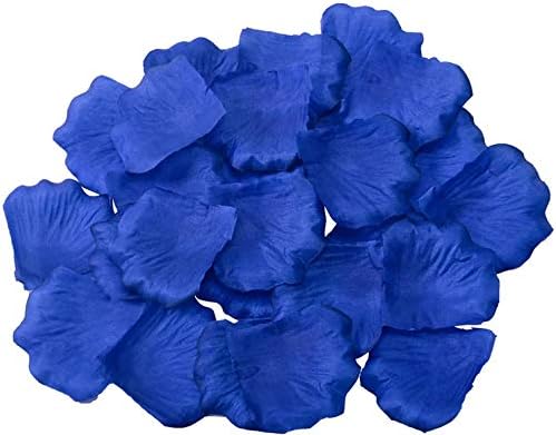 Zymise Artificial Rose Petals 1200pcs Navy Blue Pink White