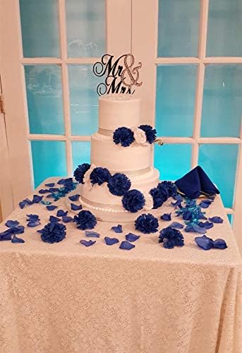 Royal Blue Silver Silk Rose Petals Artificial 1200Pcs Decor