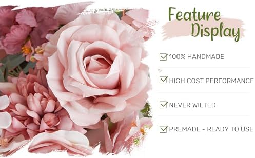WEDFLOR Wedding Arch Flowers with Drapes Kit Pack of 4