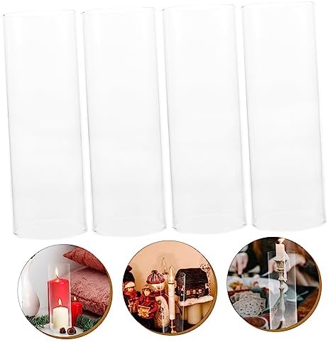 4pcs Hurricane Candle Holder Sleeve Glass Covers Simple Design for Bulk Purchase