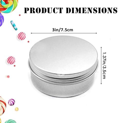 48 Pack 4 oz Silver Aluminum Tin Cans with Screw Lid