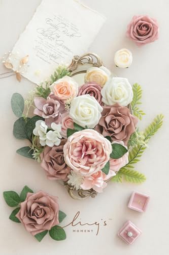 Lings Moment Garden Dusty Rose Artificial Wedding Flowers Combo