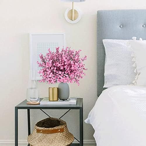 AILANDA 16PCS Pink Artificial Baby Breath Flowers Bouquet Vase Fillers