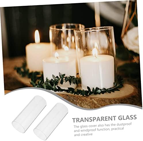 Luxshiny Clear Glass Candle Cups 4pcs Simple Decorative Holders