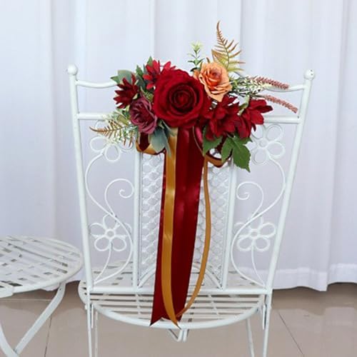 Xnferty Wedding Aisle Flowers with Chiffon Ribbons