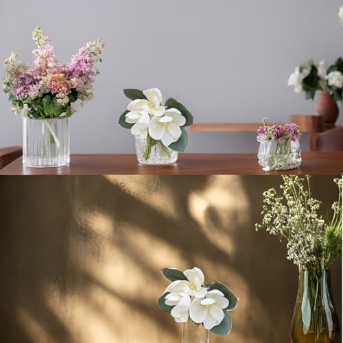 Leadigol 3Pcs White Silk Magnolia Flowers Bouquet Decoration