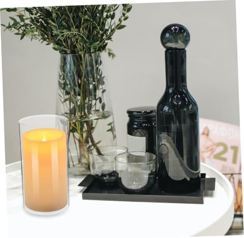 Zerodeko 4pcs Glass Candle Covers Windproof Cylinder Holders for Restaurants and Cafes
