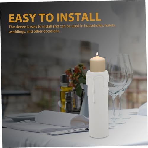 12pcs White Drip Candle Covers for Chandeliers