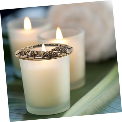 Gadpiparty 2pcs Hollow Jar Lid Covers Metal Candle Sleeves