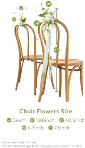 Lings Moment 8pcs Artificial Wedding Chair Decorations