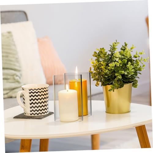 PRETYZOOM 4pcs Glass Candle Holder Sleeve Decorative Shades