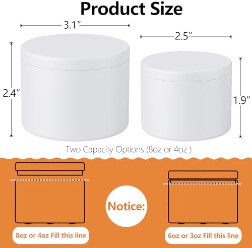 Domivirgo 24 Pcs Empty Candle Tins with Lid