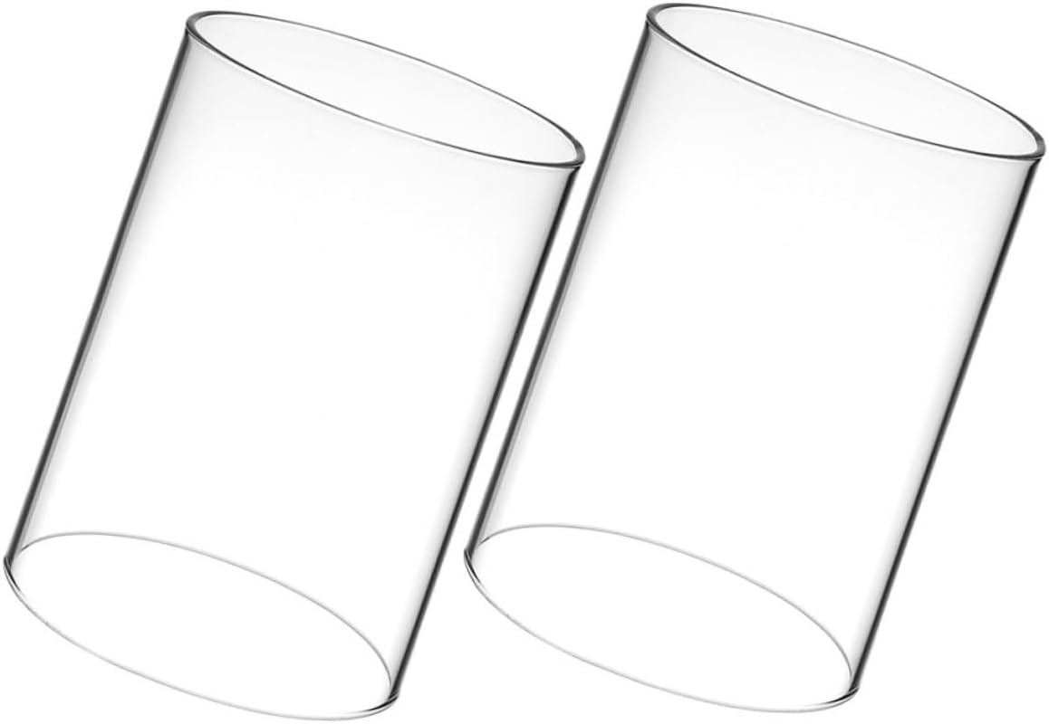 2pcs Glass Tealight Candle Shades Hurricane Style Decorative Holder Supplies