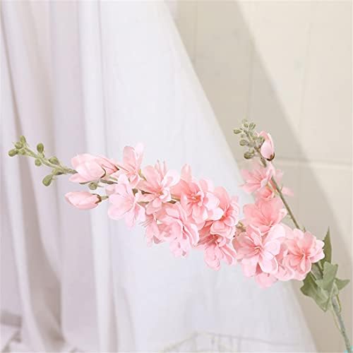 IPOPU Pink Delphinium Artificial Flowers 6pcs Real Look