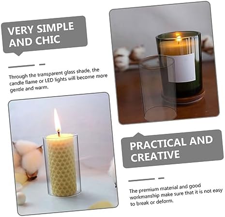 VALICLUD Clear Glass Candle Holder Sleeve for Home Decor