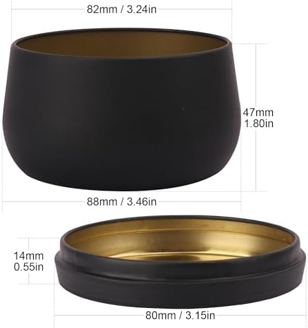 GENHAKON 24 Pack 8 Oz Black Candle Tins