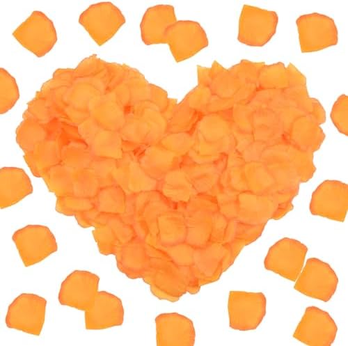 3000-Pack Silk Rose Petals for Wedding Decor Orange
