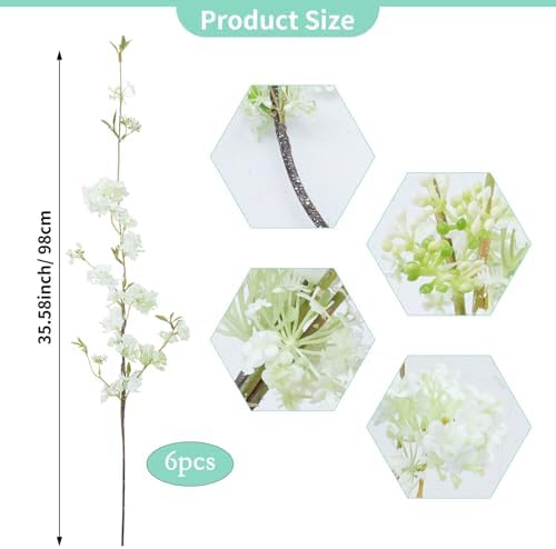 Artificial Snow Willow Branches 6pcs White 3558 Inch