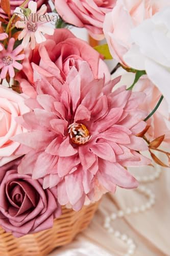 Faylifeway Silk Pink Artificial Flowers DIY Set