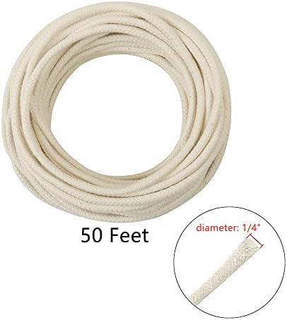 50 Feet 14 Inch Cotton Wick Replacement for Oil Lamps
