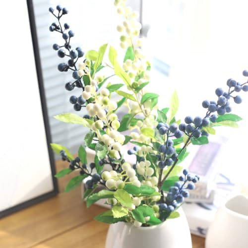 Valcatch Artificial Berries White Lifelike Faux Fruit