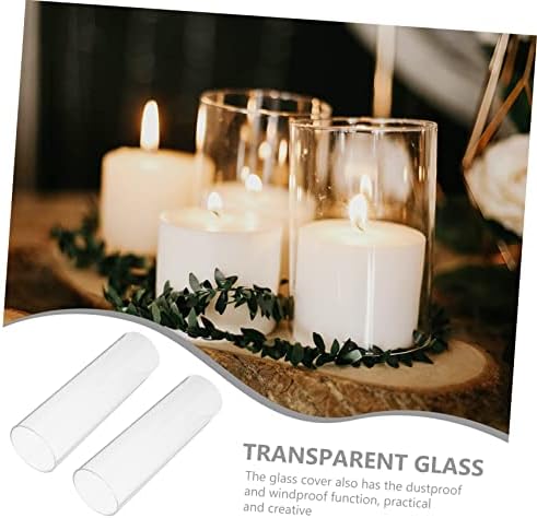 VINTORKY 4pcs Glass Candle Cups Cover Decorative Tube Shades