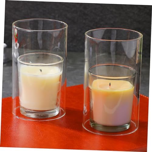 Large Windproof Glass Candle Shades 3 Pcs Holder