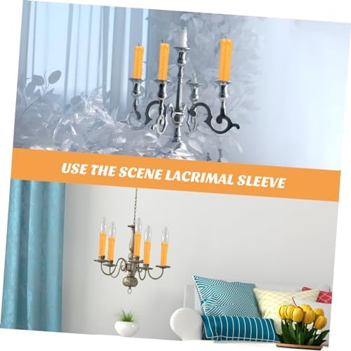20 Pcs Lightweight Plastic Candle Sleeves with Tear Pattern Chandelier Socket Covers