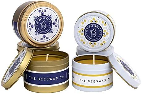 The Beeswax Co Santorini Travel Candle Tin - 6oz Natural Honey Scented