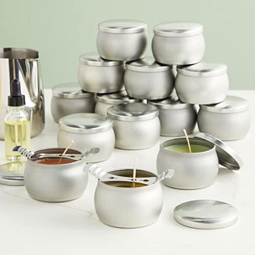 Bright Creations 24-Pack Candle Tins with Lids - 4 oz Silver