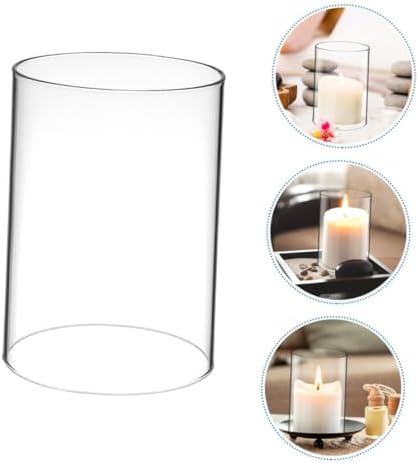 2pcs Glass Tealight Candle Shades Hurricane Style Decorative Holder Supplies
