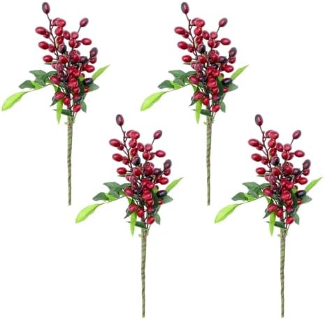4PCS Artificial Olive Branches with Berries