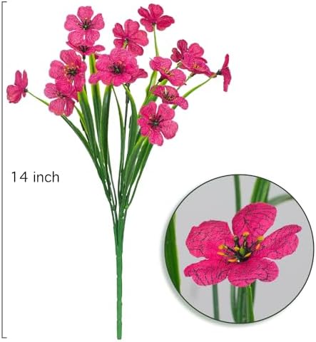 Outdoor Artificial Flowers 21 UV Resistant Bundle Fake Plants