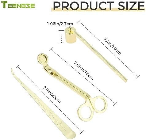 Gold 3 in 1 Candle Accessory Set