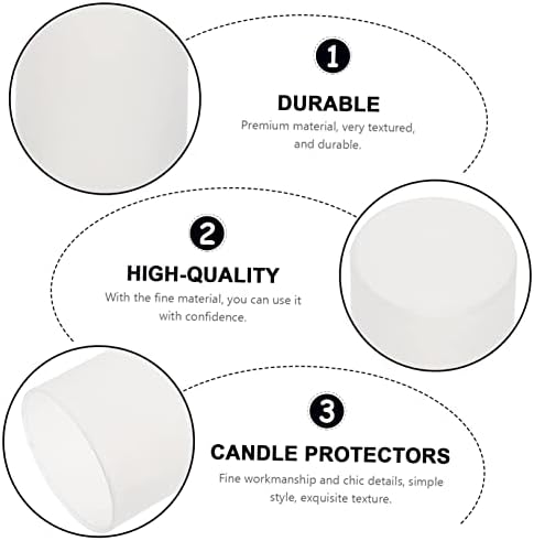 6pcs White Cylindrical Candle Protection Covers for Electric Candles