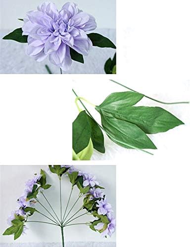 10 Heads Purple Artificial Dahlia Flowers for Home Wedding Party